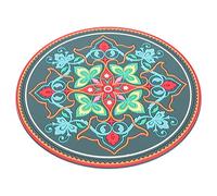 SUPVOX Meditation Sound Bowl Mat Large Rounded Embroidered Cushion with Flower Print Pattern for Buddhist Singing Bowls Durable Decorative Pad for Home and Office Spiritual Use