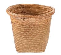 SUPVOX Medium Straw Woven Wastebasket Garbage Can Trash Bin Home Office Rubbish Container Handwoven Storage Basket with Eco-friendly Material Random Color