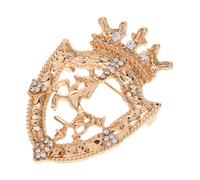 SUPVOX Men’s Suit Accessories Rhinestone Crown Brooch Pin Vintage Shield Lapel Pin for Wedding Party and Formal Occasion