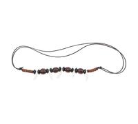 SUPVOX Men Tribal Style Adjustable Beaded Necklace with White Wax Cord Wolf Fang Pendant Hip-hop Neck Chain for Men Jewelry Accessory