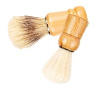 SUPVOX Mens Shave Brush for Beard Care and Styling 2pcs with Wood Handle and Nylon Bristles Father's Day Gift for Home Use or Hair Salon