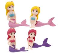 SUPVOX Mermaid Shape PVC Ornament 4Pcs Fairy Garden Miniature Figurine Micro Landscape Aquarium Decoration Mini Mermaid Ornaments for Home Fish Tank Arts Crafts Decor