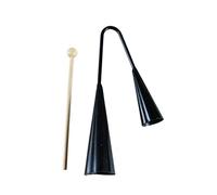 SUPVOX Metal Double Tone Agogo Bell with Wooden Stick Traditional Samba Percussion Instrument for Portable Early Education Musical for Boys and Durable Handheld Rhythm Instrument Black
