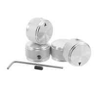 SUPVOX Metal Guitar Amplifier Knobs 6Mm Inner Hole Silver Rotary Volume Control Knobs with Triangle Mark 4 Pieces for Audio Equipment and DIY Electronics
