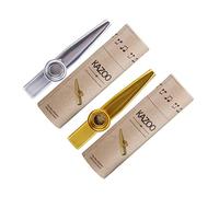 SUPVOX Metal Kazoo Set 2pcs with Gold and Silver Kazoos, Includes 2 Paper Tubes, Musical Wind Instrument Kit for Guitar and Ukulele Performance, Metal Mouth Harmonica Toy for Music Enthusiasts