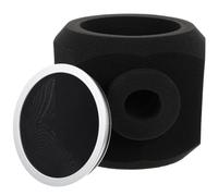 SUPVOX Mic Sponge Protective Cover 7.86X7.66X6.48 In Black Noise Cancelling Sponge Reduce Wind Interference Strong Adaptability Indoor Human Voice Recording Microphone