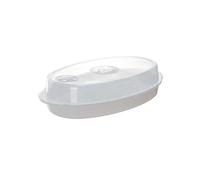 SUPVOX Microwave Fish Steamer with Lid: 12.87In Covered Steamed Fish Plate for Microwave Oven Cooking Kitchen Gadget for Steaming Vegetables and Food