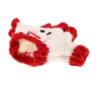 SUPVOX Mini Bear Doll Sweater Outfit Red White Smiling Knit Wool Clothes Doll Dress Up Accessory for Collectible