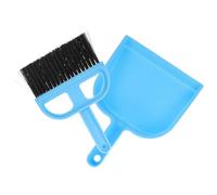 SUPVOX Mini Broom and Dustpan Set for Hamster Cage Cleaning, Blue Small Animal Cage Sweeper with Soft Bristles, Portable Handheld Brush for Rodents and Pets