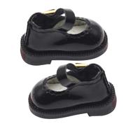 SUPVOX Mini Cotton Doll Shoes for 3.2cm Small Dolls Black Single Buckle Fabric for Boys and Girls’ Miniature Toy Making and House Decor