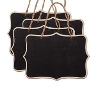SUPVOX Mini Display Double-Sided Chalkboard Sign 4Pcs Chalk Board Easel Tags Heart Shape Hanging Blackboard Double Sided Plaque with Twine Rope