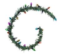 SUPVOX Mini Dollhouse Wreath with Realistic Woven Design and Light String Illumination Safe Miniature Figurines Decoration for Holiday Doll House Pretend Play and Micro Accessories