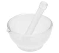 SUPVOX Mini Glass Mortar and Pestle 90ml Medicine Crusher and Seasoning Grinding Bowl for Kitchen Use, Small Glass Crush Pot for Mixing Herbs and Spices