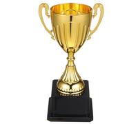SUPVOX Mini Golden Trophy Cup Black Square Base - 1pcs Plastic Award Trophy for Sports Competitions, Family Contests, and Winner Recognition