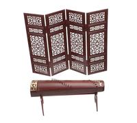 SUPVOX Mini Guzheng and Miniature Screen Lightweight Retro Furniture Decorations for Doll Houses Photo Prop Indoor Outdoor Display