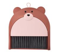 SUPVOX Mini Hand Broom and Dustpan Set with Bear Shape, Ergonomic Plastic Brush and Dustpan for Household Use, Easy to Store, for Tabletop and Keyboard Cleaning