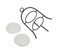 SUPVOX Mini Kitchen Ornaments Tea Cake Rack Kitchen Dollhouse Decor Mini Food Display Stand Dessert Rack Cake Dessert Stands Black Ceramics