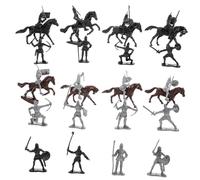 SUPVOX Mini Medieval Knight Figurines with Horse Models Micro Soldier Figures for Sand Table DIY Landscaping Realistic Detailed Miniatures for Boys and Castle Decor