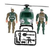 SUPVOX Mini Military Playset with Plastic Soldier Figures and Helicopter Educational Combat for Develop Creativity and Imagination Safe Parent Interaction Game