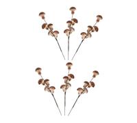 SUPVOX Mini Mushroom Figures 6pcs Foam Lifelike Coffee Outdoor Decor