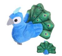 SUPVOX Mini Peacock Hand Puppet Plush Finger Puppet with Interactive Storytelling Prop and Cute Unique Design Blue Plush Pp Cotton for Kids Travel and Onthego Activities