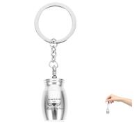 SUPVOX Mini Pet Ashes Urn Keychain Silver Metal Ash Key Holder Cremation Keepsake for Dogs Key Hanging Ornament Memorial Vial Container