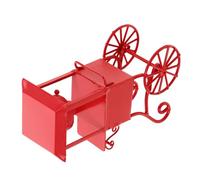 SUPVOX Mini Popcorn Machine Cart with Wheels Tabletop Movie Theater Popcorn Maker Simulation Lollipop Prop for Birthday Party Home Décor and Dollhouse Accessories