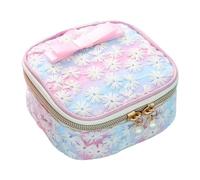 SUPVOX Mini Square Sanitary Napkin Storage Bag Made of Cotton Cloth with Zipper for Safe Storage and Easy Sorting with Mesh Embroidery Pattern, for Travel and Office Use