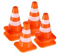 SUPVOX Mini Traffic Cones and Tiny Simulation Road Parking Signs Set 14Pcs Plastic Traffic Roadblock Toys for Kids Construction Theme Party Favors Early Transportation Education