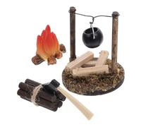 SUPVOX Mini Vintage Dollhouse Stove Wood Campfire Firewood Retro Matchstick Outdoor Hanging Stove Detailed Micro Landscape Prop for Doll House Supplies and Decorations