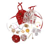 SUPVOX Miniature Baking Set with Snowflake and Polka Dot Apron, Tiny Cooking Kit for Dollhouse Kitchen, Pretend Play Baking Accessories for Christmas Theme