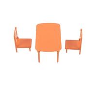 SUPVOX Miniature Dollhouse Furniture 3Pcs Set - Mini Dining Table with 2 Chairs, Small Model House Furniture for Doll Kitchen and Playroom Accessories