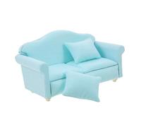 SUPVOX Miniature Dollhouse Furniture Chic Green Fabric Sofa for Living Room Decor Realistic Mini Couch Essential Accessory for Dolls House Furniture and Play Scenes