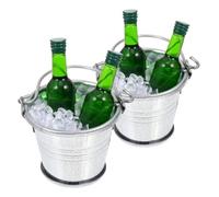 SUPVOX Miniature Dollhouse Ice Bucket Set with Assorted Color Fake Ice Cubes and Beer Bottles Detailed Bar Accessories for Fairy Garden and Miniature Displays Creative Ornament Gift