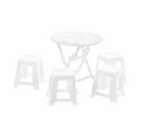 SUPVOX Miniature Dollhouse Table and Chair Set Portable Plastic Mini Furniture for Living Decoration Educational for Spatial Thinking and Creative Play Travel-friendly Design
