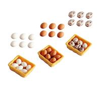 SUPVOX Miniature Egg Tray Kitchen Decor DIY Craft Dollhouse Accessories Realistic Eggs White Speckled for Creative Play Decoration