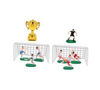 SUPVOX Miniature Football Trophy and Tiny Soccer Player Figures for Dollhouse Decoration Realistic Plastic Mini Trophy Cup with Detailed Craftsmanship for Football Party Cake Toppers and