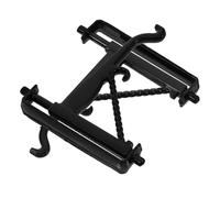 SUPVOX Miniature Hook Brackets: 2Pcs Aluminium Alloy Dollhouse Hooks for Hanging Basket Mini Plant Hanger and Light Black Small House Decoration Accessory