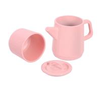 SUPVOX Miniature Metal Tea Set for Dollhouse Tiny Coffee Cups and Kitchen Accessories in Pastel Pink Realistic Mini Tea Party Props for Miniature Decor and Photography