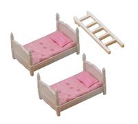 SUPVOX Miniature Mini Bunk Bed Dollhouse Furniture Model Mini Bedroom Adornment for Doll House Play Accessory for Dolls