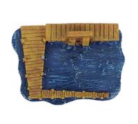 SUPVOX Miniature Psychological Sandbox Dock Decor in Deep Lake Blue - Realistic Resin Pier Ornament for Sand Play Therapy and Succulent Landscape Accessories, Micro Terrarium Dollhouse