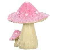 SUPVOX Miniature Resin Mushroom Figurines with Golden Accents Fairy Garden and Micro Landscape Decor Intricate Scale Dollhouse Furniture Model for Scenes
