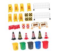 SUPVOX Miniature Street Road Signs Traffic Signs Construction Theme Mini Roadblocks Boys and Girls Educational Toy for Roadblock Model Toy Scenario Simulation Landscape