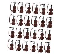 SUPVOX Miniature Violin Decoration Set 3.2x8.5cm Brown Plastic Mini Musical Instrument with Abrasion-resistant Finish for Home Decoration