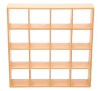SUPVOX Miniature Wooden Storage Rack, Miniature Bookshelf, Mini House Furniture, 16-grid Shelving Unit for Dollhouse Decor, Assorted Color, 6. 49 X 6. 49 X 1. 37 Inch