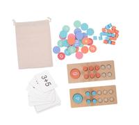 SUPVOX Montessori Math for Portable Wooden Counting Beads Educational for Teaching Addition Subtraction Safe Sturdy Material for Young Learners