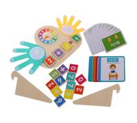 SUPVOX Montessori Math Wooden Finger Counting Frame with Animal Themes Addition and Subtraction Learning Tool for Preschool Homeschool and Early Education Activities