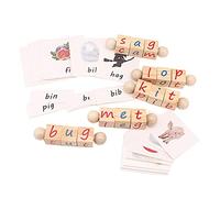 SUPVOX Montessori Rotatable Letters Block Set for Children Educational Alphabet Puzzle Toy for Early Learning and Spelling Practice Interactive Letter Blocks for Boys and Girls