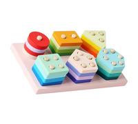 SUPVOX Montessori Wooden Shape Sorting for Fine Motor Skills Development Blocks Educational Hand Eye Coordination Game for Boys and Smooth Polished Wood Year
