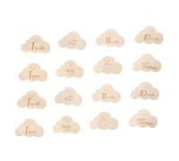 SUPVOX Monthly Milestone Signs Baby Calendar Black White Cards Cloud Shaped Photo Props Wooden Discs Newborn Photography